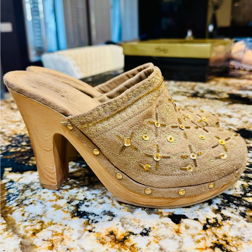 Splash Gold Sequin Women's Mules